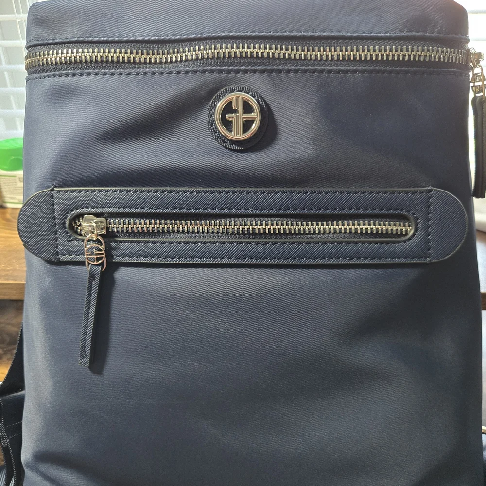 Giani Bernini Navy Backpack Many Pockets Adjustable Straps‎ Nwt